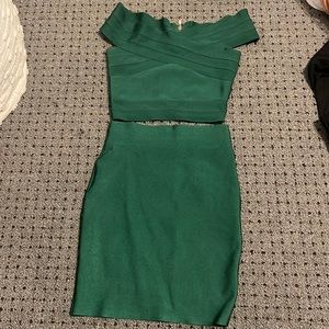 Skirt and Top from local boutique size small- extra small green